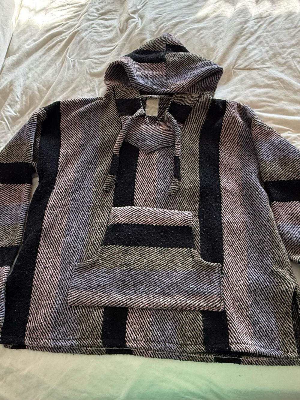 Black & Gray Pink & Purple Baja Hoodie Sweater